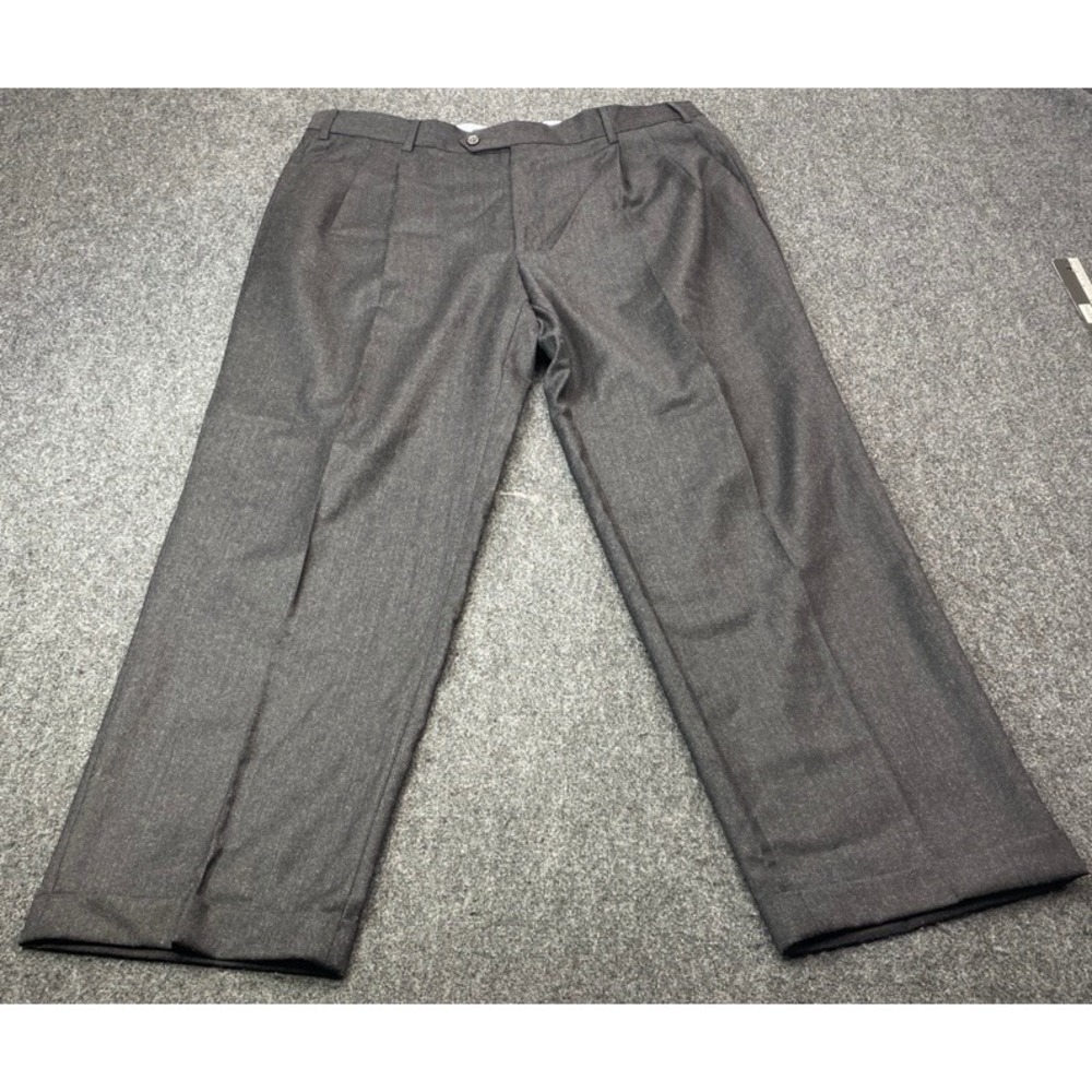 Enzo Mantovani Dress Pants Mens 40x30 Gray Zignone Wool Cashmere Pleated Italy